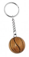 Porte-clé ballon de basket en bois
