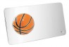 Plaquette métallique avec ballon de basketball en couleur