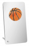 Plaquette métallique avec ballon de basketball en couleur